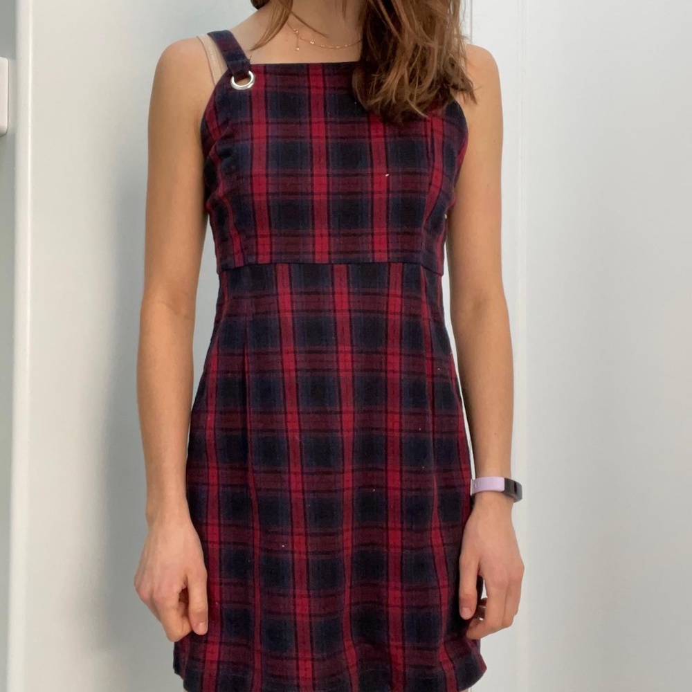 Retro 90s Plaid Skater Dress